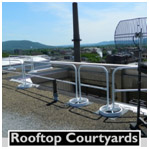 ROOFTOP COURTYARD GUARDING WITH SRC 360 MOBILE SAFETY RAILING
