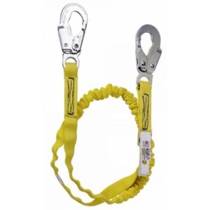 SurfaceTech Barrier Web Shock Lanyard, 6Ft. Double Leg, Snap Hook and Rebar Hook Ends